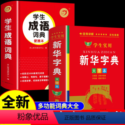 [正版]全套2册 学生实用字典大字版带音频 全笔顺写字组词规范字典多音字小学生小学初中工具书儿童版多功能成语词典人教版