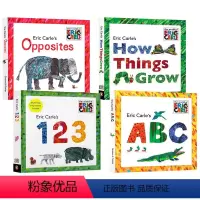 艾瑞卡尔纸板书4册 [正版]Eric Carle 卡尔爷爷经典绘本5本套装纸板书 英文原版 饥饿的毛毛虫The very