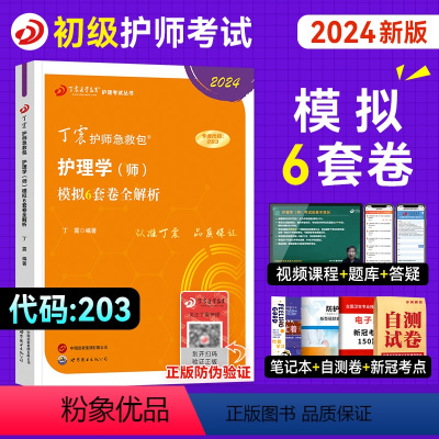 [正版]丁震医学护师2024年新版初级护师考试考前冲刺模拟6套卷全套护理学初级师历年真题模拟试卷同步练习题初级护师口袋