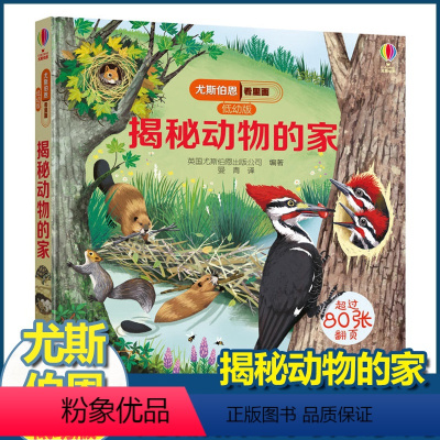 尤斯伯恩揭秘低幼版 揭秘动物的家 [正版]尤斯伯恩揭秘系列儿童翻翻书低幼版揭秘动物的家幼儿园认知小百科全书撕不烂宝宝绘本