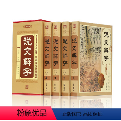 [正版] 精装说文解字 全4册 语言文字图解说文解字注部首通论许慎说文解字详解部首段玉裁注咬文嚼字中华藏书文字汉字研究