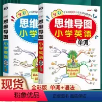 思维导图语法+单词2册 小学通用 [正版]小学英语语法知识大全思维导图漫画图解三四五六年级小学生英语单词专项训练题全解全