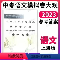 语文模拟卷大观 参考答案 上海 [正版]2024届新版 五年上海中考语文模拟卷大观 参考答案 含初中初三九年级文言诗文