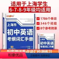 [正版]上海市初中英语考纲词汇手册 赠重点词汇检测 中考英语单词练习初一初二初三中考英语词汇辅导用法手册 钟书活力英语