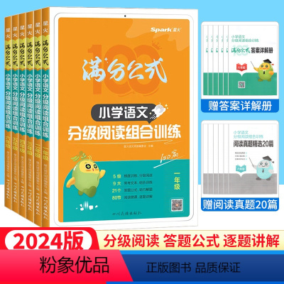 语文 小学一年级 [正版]2024版spark满分公式小学语文分级阅读组合训练100篇一二三四五六年级全一册阅读真题通用