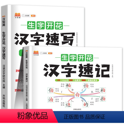汉字速记+汉字速写 [正版]生字开花汉字速记速写小学生语文1-6年级学习汉字思维导图快速记汉字练字本字帖每日一练汉字速记