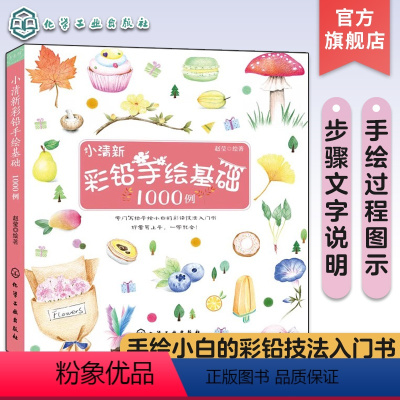 [正版]小清新彩铅手绘基础1000例 彩铅画入门教程书 彩色铅笔手绘书 彩铅画技法从入门到精通 手绘彩铅画图 零基础彩
