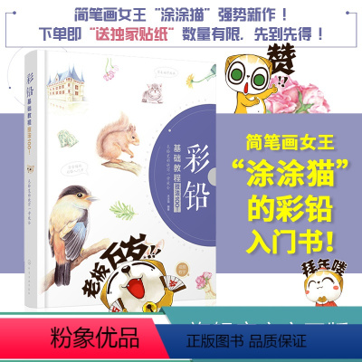 [正版]彩铅基础教程技法 100色铅笔的诀窍一学就会 涂涂猫编著 静物技法植物 技法人物技法 风景技法彩铅基础技法 基