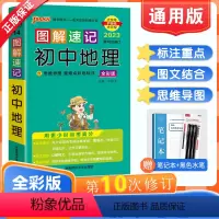 地理 初中通用 [正版]2023版图解速记初中地理全彩版 初中地理会考初中七八年级中考总复习资料教辅用书初中地理知识大全