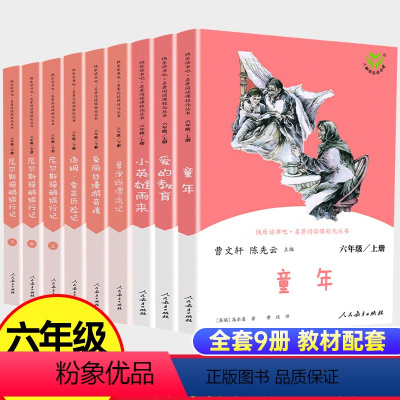 全套9册]六年级上册下册必读课外书 人教版 [正版]童年书高尔基爱的教育小英雄雨来六年级上册必读课外书人教版原著完整版小