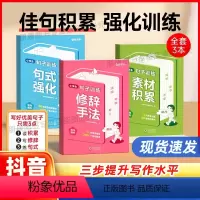 [抖音热卖❤️全3册]句式强化+修辞手法+素材积累+ 小学通用 [正版]时光学小学生语文句式训练大全扩句仿句组词造句