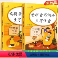 小学三年级 [正版]看拼音写词语三年级上册下册全套人教版语文生字注音识字本小学课堂同步练习题专项训练本拼音拼读手册看图说