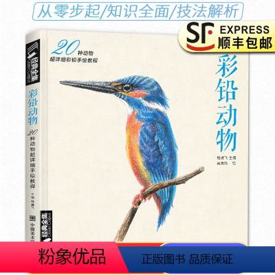 [正版]彩铅动物20种动物超详细彩铅手绘教程画入门临摹基础教程书籍彩色铅笔零基础初学者成人飞乐昆虫鸟类猫咪狗狗鱼技法宝