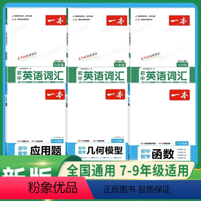 [6本]函数+几何模型+应用题+初中英语词汇 初中通用 [正版]2024初中数学几何模型数学函数应用题中考数学刷题数学专