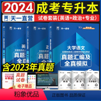 [正版]天一成考2024年成人高考专升本考试历年真题汇编及全真模拟 大学语文真题试卷专升本2024历年真题试卷天一全国