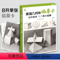 [正版]素描几何体临摹卡 8开临摹范本石膏几何体单个体结构与明暗静物组合精选绘画创意卡片初学者入门敲门砖美术教程材书籍
