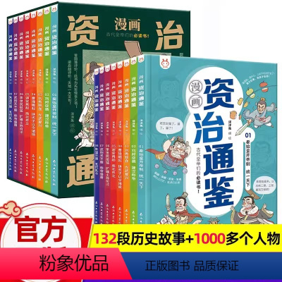 漫画资治通鉴[全8册] [正版]漫画万物起源全套洋洋兔万物由来大揭秘漫画万物简史少儿彩绘版小学生三四五六年级课外书籍绘本