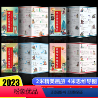 四大名著思维导图分册详细版 [正版]抖音同款 四大名著思维导图画册(漫画拉页版) 西游记水浒传三国演义红楼梦导读书籍古典