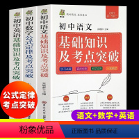 [正版]全3册初中数学公式定律及考点突破初中语文基础知识手册及考点及突破英语数学知识大全初一初二初三通用教辅辅导资料书