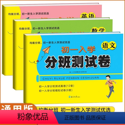 语文+数学+英语 小学升初中 [正版]2024新版小升初名校初一新生分班摸底模拟考试卷语文数学英语全套小学毕业升学模拟押