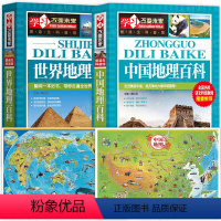 [正版]中国地理百科世界地理百科加中国地图挂图2021和世界地图挂画十儿童版大尺寸墙贴儿童学生适挂地图带图画的插图版折