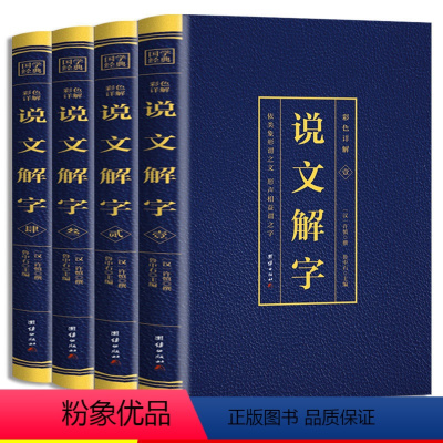 [正版]说文解字完整版无删减全套4本许慎撰原版未删减彩色详解古代汉语字典古文字字典咬文嚼字细说汉字的故事图解画说汉字的