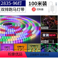 [100米]双排七彩跑马流水9600珠★送智能控制 [正版]跑马灯彩灯led七彩户外防水流水变色霓虹灯带220软灯条闪带