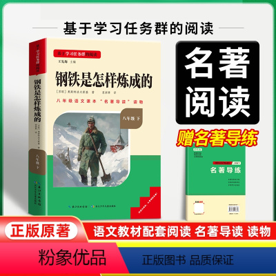 钢铁是怎样炼成的 [正版]名校课堂读书侠名著导读钢铁是怎样炼成的的原版原著八年级下册课外书籍必读必完整版人教版课外阅读经