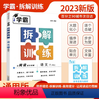 语文 8上 人教版 初中通用 [正版]2023新版学霸拆解训练学霸题中题语文初中七八九年级上下册英语语文阅读组合训练江苏