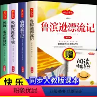 [全4册]快乐读书吧六年级下册 [正版]鲁滨逊漂流记六年级必读的课外书下册尼尔斯骑鹅旅行记爱丽丝漫游奇境记仙境汤姆索亚历