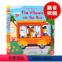 [正版]巴士上的轮子英文原版绘本 The Wheels on the Bus 童谣纸板机关操作玩具书Sing Alon