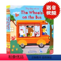 [正版]巴士上的轮子英文原版绘本 The Wheels on the Bus 童谣纸板机关操作玩具书Sing Alon