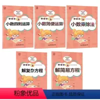数学专项训练[5本装] 小学五年级 [正版]贝比贝尔数学专项五年级下册小数点的四则混合运算脱式递等式计算练习题人苏教北师