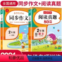 阅读真题+同步作文 [正版]F2021新版小学生二年级下册同步作文+语文阅读理解真题训练80篇 人教版语文阅读专项训练短