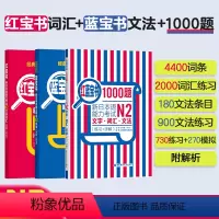 [正版]N2经典红蓝宝书红宝书词汇+蓝宝书语法+红蓝宝书1000题 N2二级证办文字词汇文法1000题 练习真题详解学
