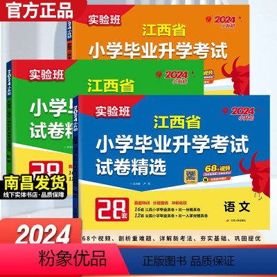 [三本套]语文+数学+英语 小学升初中 [正版]江西专版实验班备考2024年江西省小学毕业升学考试小升初升学考试语文数学