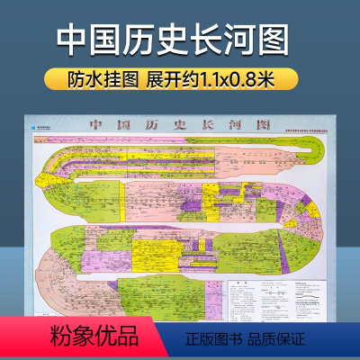 [正版]中国历史长河图1.1米贴图 初中历史大事件时间轴可视化地图 朝代表 墙贴地图