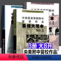 [正版]大8开全套3册中央美术学院附中留校作品 素描大范本1+素描大范本2+色彩大范本1静物临摹石膏人物头肖像素描速写
