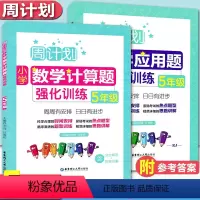 [正版] 周计划小学数学 计算题+应用题强化训练 五年级5年级上下册 含分步解答+答案详解人教版小学五年级数学计算