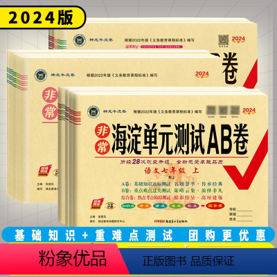 语文❤️人教版 八年级上 [正版]湖南2024版非常海淀单元测试AB卷七年级八年级九年级上下册语文数学英语物理化学生物地