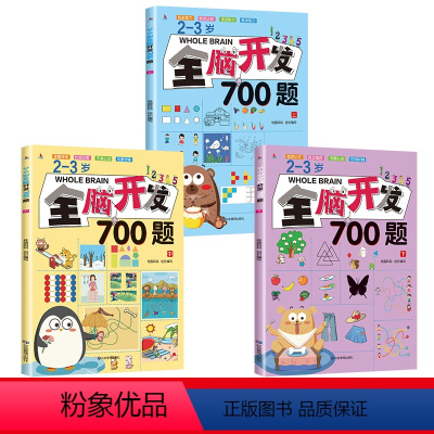 [全3册]2-3岁全脑开发700题 [正版]全脑开发700题1000题逻辑思维训练书2-3-4-5-6岁幼儿宝宝左右脑智