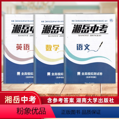 语数英[3本] 初中通用 [正版]2024新版湘岳中考全真模拟测试卷数英生地物化道德全科含参考答案