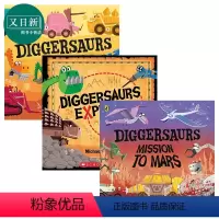[正版]Diggersaurs 忙碌的恐龙工程车系列3册套装 图画多彩活泼 儿童趣味想象故事绘本 英文原版 进口图书