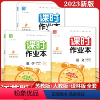 [全套3册]语文+数学+英语 五年级下 [正版]2023春新版五年级下册课时作业本小学数学语文英语全套人教版苏教版译林通