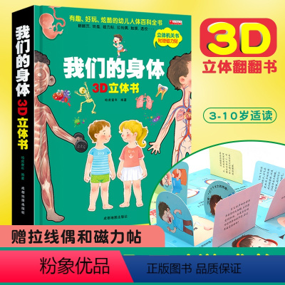 [正版]我们的身体3d立体书 科普翻翻书 性别常识互动游戏书 3-6-10岁幼儿小学生 儿童读物亲子绘本 启蒙百科认知