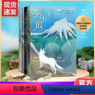 少年狼(套装) [正版]少年狼(全4册)一只小狼的大草原冒险记 安波舜 7-12岁儿童励志成长寓言小说 50余幅精美插图