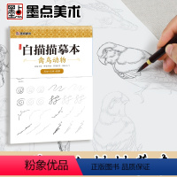 [正版]中国画白描零基础入门墨点美术工笔画描摹本线描画册禽鸟动物工笔画底稿白描画稿国画临摹画册