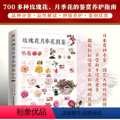 [正版]玫瑰花月季花图鉴700多种玫瑰花月季花的鉴赏养护指南日本育种专家园艺大师的经验传授新手还是老手能轻松培育出五彩
