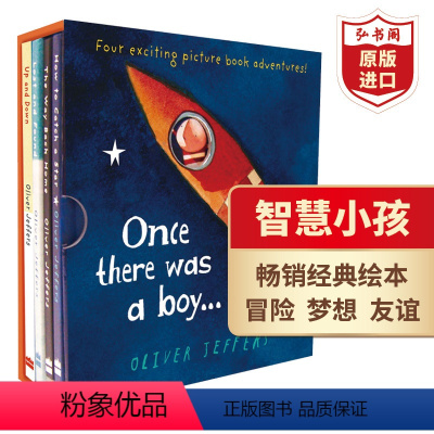 [正版]智慧小孩4册精装盒装 英文原版 Once There Was A Boy 奥利弗杰弗斯Oliver Jeffe