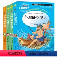 [全4册]六年级下册 [正版]鲁滨逊漂流记 快乐读书吧六年级下册课外书原著完整小学版阅读书籍全套爱丽丝漫游奇境仙境尼尔斯